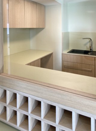 Vue sur l'espace cuisine Maison de retraite Protestante, agencement R+1
